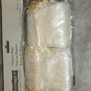 Celebrate It 50 Sheer Cream Organza Gift Bags